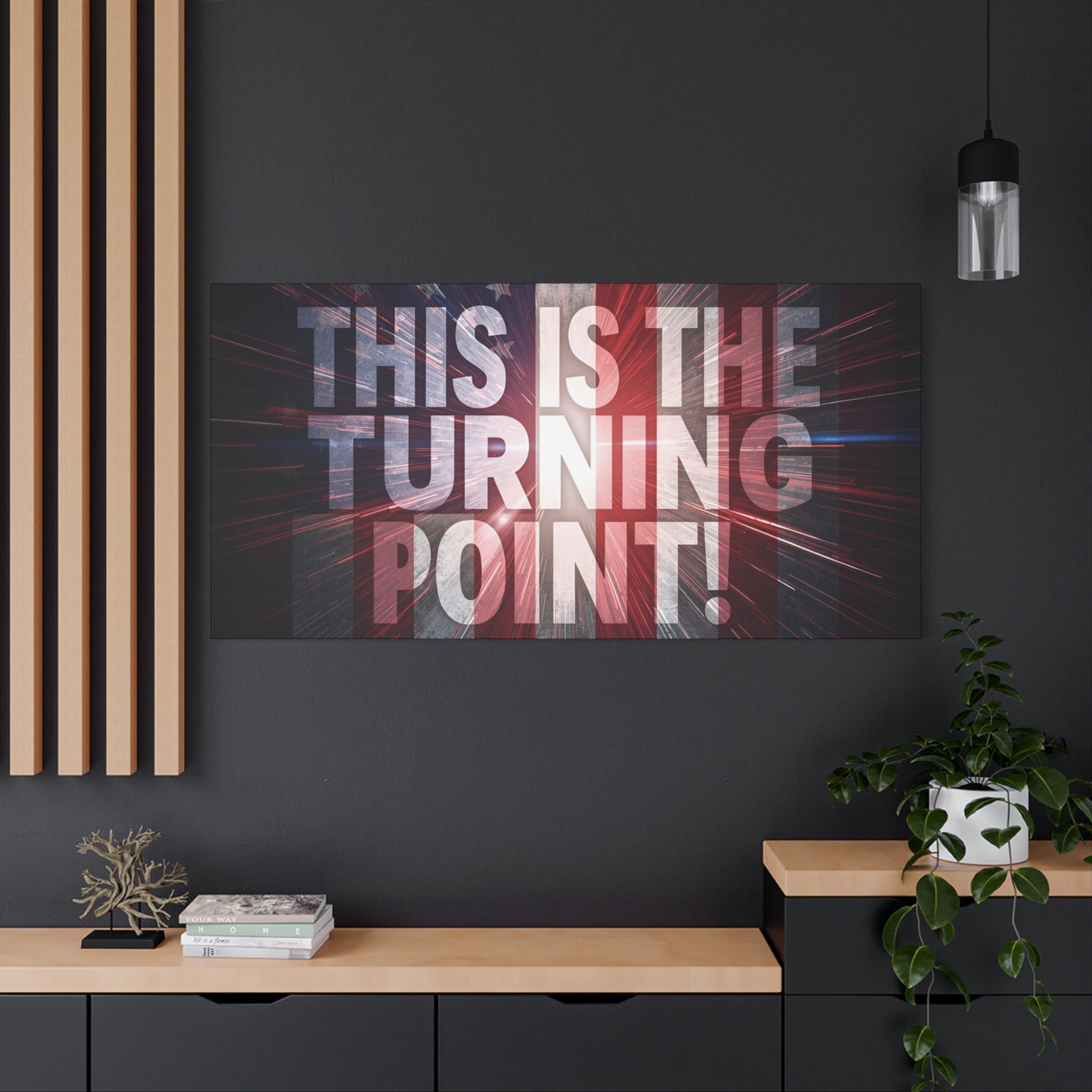 Charlie Kirk - This Is The Turning Point! - Red White Blue - Stunning American Flag Backdrop Design - Patriotic - Motivational Wall Art - Canvas - Multiple Sizes