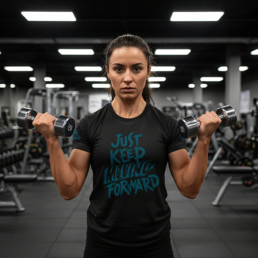 Inspirational Tee - Motivational - Unisex T-shirt - Just Keep Moving Forward - Design - Fitness