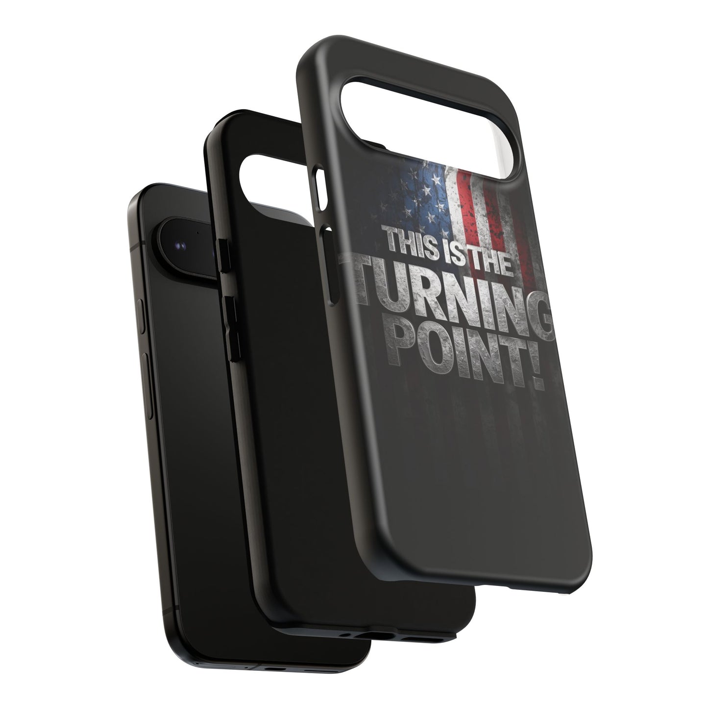 Stunning Patriotic Protective Cell Phone Case - Charlie Kirk - This Is The Turning Point! - Red White Blue - Beautiful American Flag Backdrop Design - Perfect Gift for Everyday Use, Durable Cover, Stylish Protection