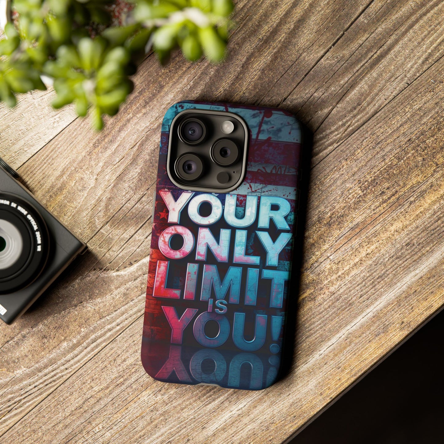 Tough Cases Phone Case -Your Only Limit Is You! Motivational Design, Inspirational Gift, Customizable Cover, USA Flag, Adventure Vibes