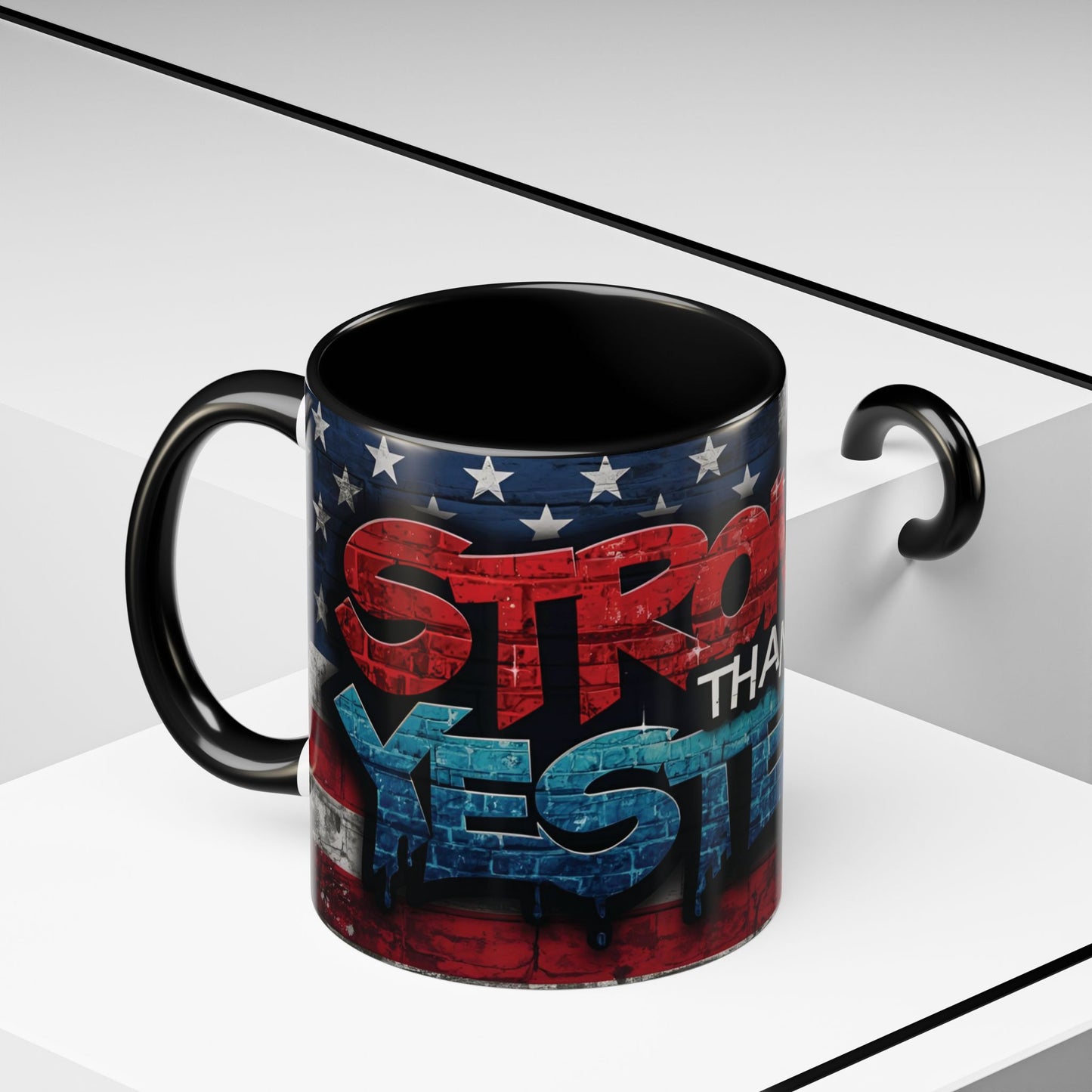 Eye-Catching - Stronger Than Yesterday Coffee Mug - Motivational Coffee Cup - Perfect Gift for Fitness Lovers - Entrepreneurs - & Daily Inspiration
