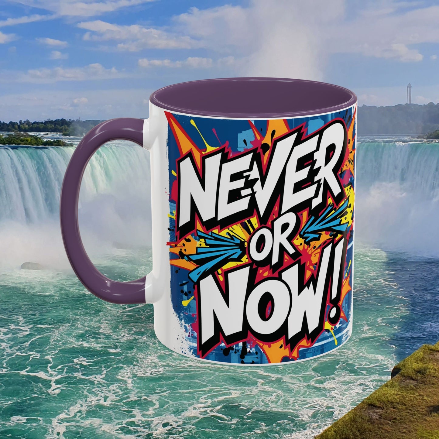 💥Vibrant 💥 Motivational 💥 Ceramic 💥 Coffee Mug 💥 Let's Go! 💥 Never or Now💥 Sizes 11oz 15oz💥 8 Different Colors To Choose From💥
