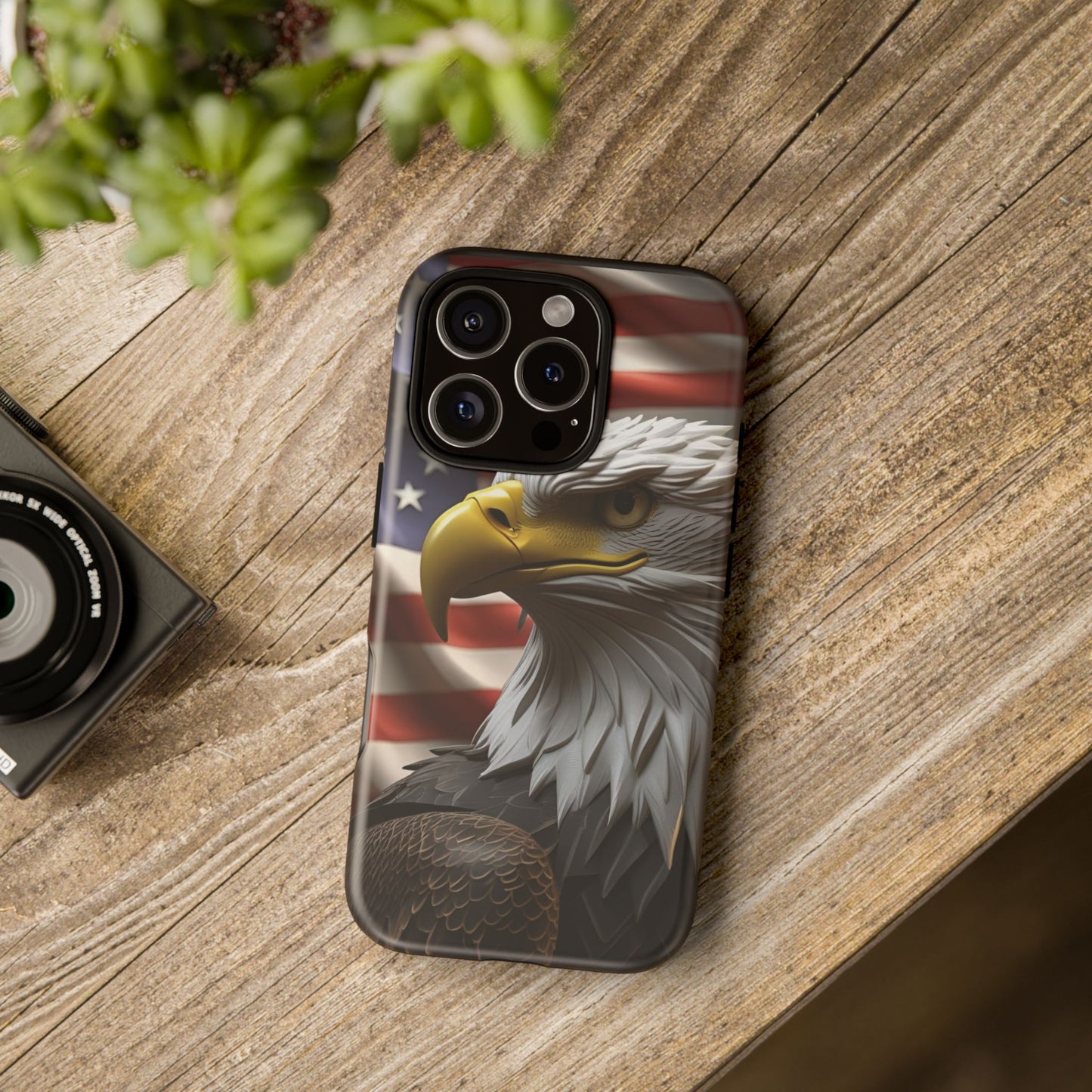 Tough Phone Cases - Patriotic - American Flag Eagle Design - Red White & Blue - Multiple Sizes -