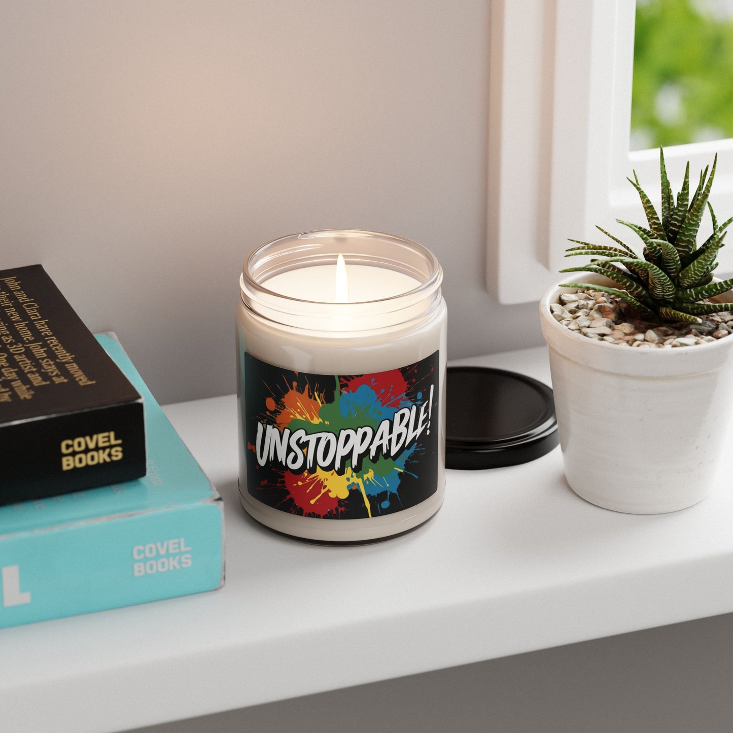 π₯ Unstoppable! Print Design π₯ Scented π₯ Soy Candle π₯ 9oz π₯ 9 Scented π₯ 1 Unscented π₯ Motivational π₯ Home & Gifts π₯ 50 - 60 Hours of Burn Time π₯