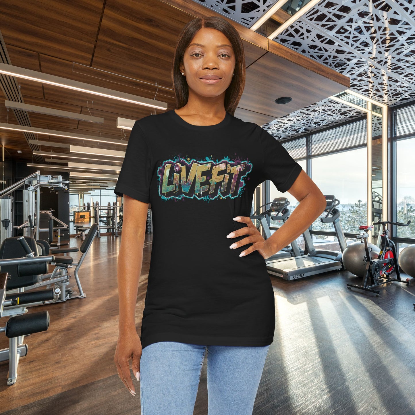LIVE FIT Graphic Fitness Tee - Motivational Workout Apparel