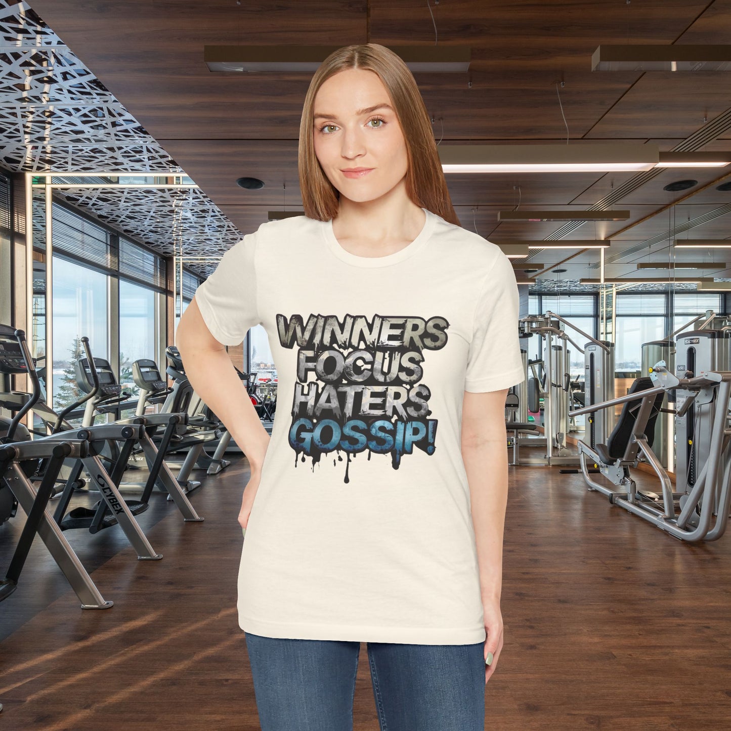 Winners Focus Haters Gossip! Tee - Motivational Graphic Shirt - Unisex Tee for Casual Wear - Gift for Friends - Streetwear Fashion