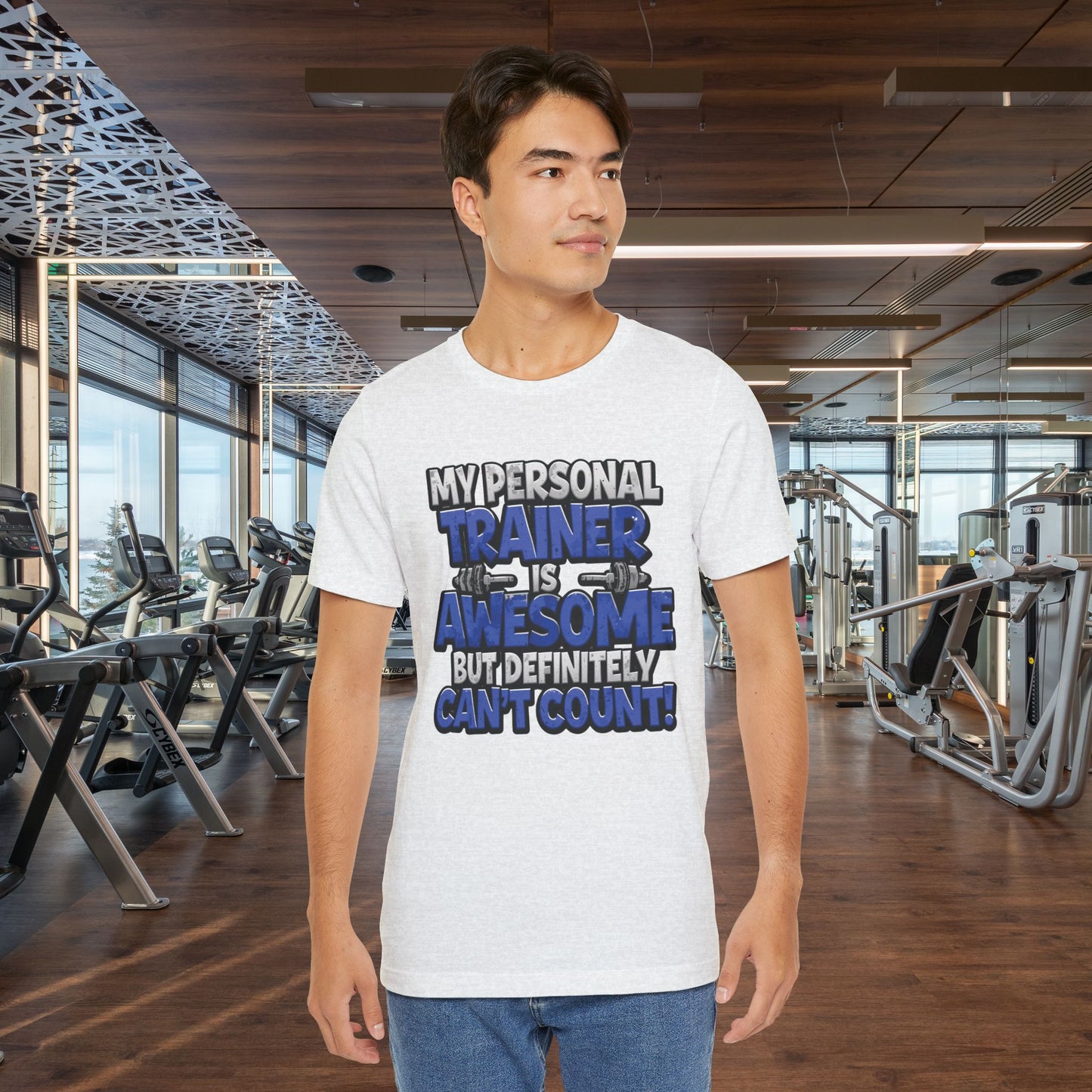 Funny - My Personal Trainer Is Awesome But Definitely Can’t Count! Tee - Great Gift for Fitness Lovers - Gym Humor Shirt - Workout Apparel - Personal Trainer Gift - Fitness Motivation Tee - XS - 4XL