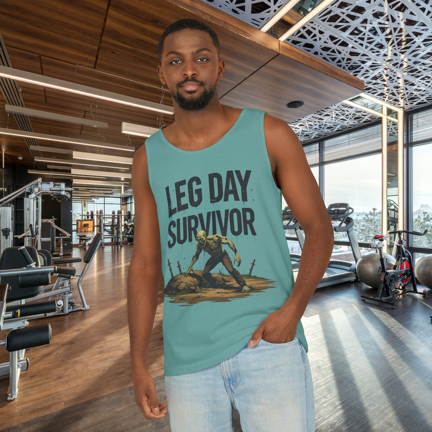 Leg Day Survivor Tank Top - Unisex Fitness Apparel, Gym Gear, Workout Clothing, Workout Gift, Funny Fitness Tee