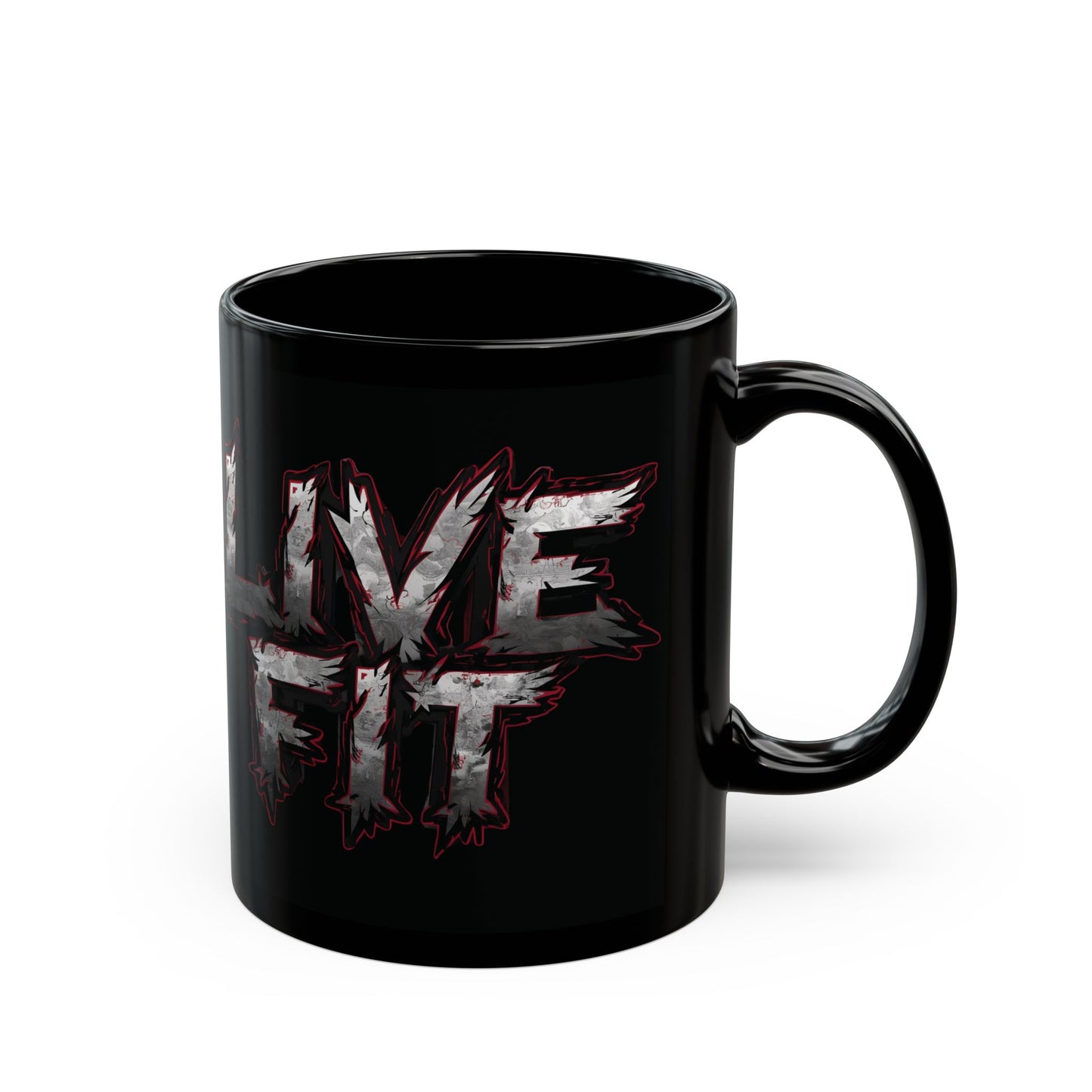Ceramic Black Mug - LIVE FIT Design - 11oz - 15oz -