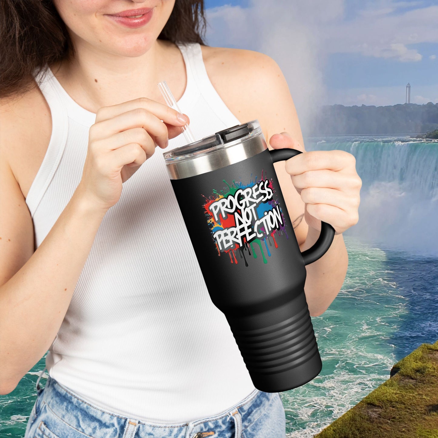 💥Inspirational 💥 Vibrant 💥 Durable 💥 Stainless Steel 💥 Insulated 💥 Travel Mug-Tumbler 💥 40oz 💥 Leak-Proof Lid 💥 8 Different Colors To Choose From 💥 Motivation On The Move 💥