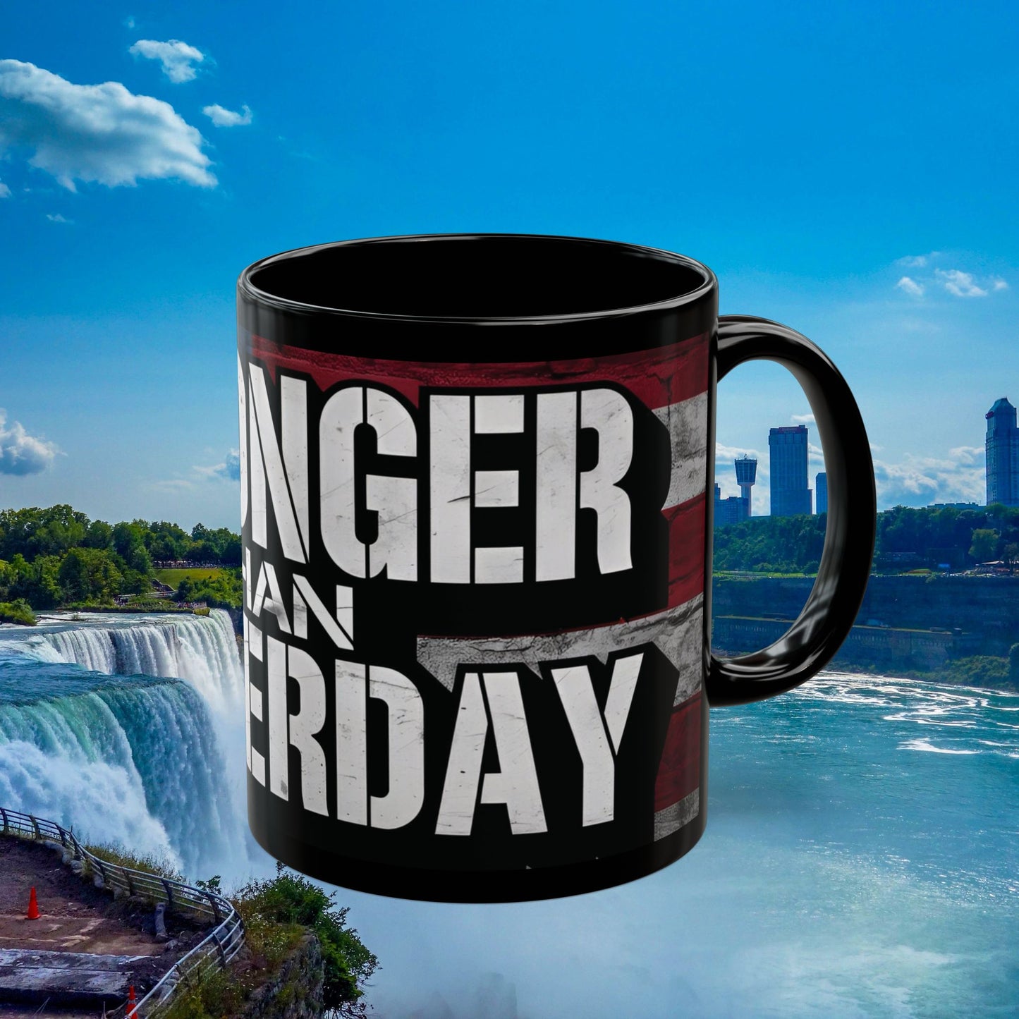 Stronger Than Yesterday Mug | Motivational Black Coffee Cup | Perfect Gift for Fitness Lovers, Entrepreneurs, & Daily Inspiration