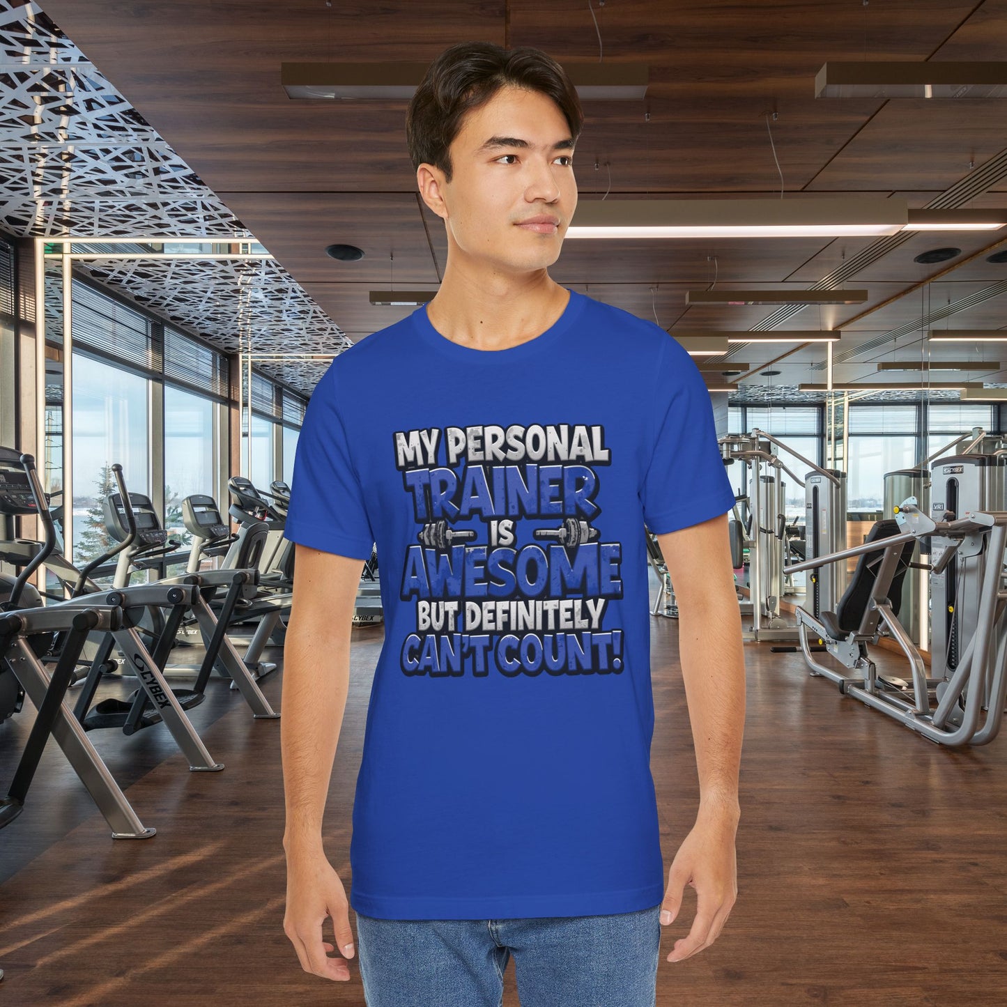Funny - My Personal Trainer Is Awesome But Definitely Can’t Count! Tee - Great Gift for Fitness Lovers - Gym Humor Shirt - Workout Apparel - Personal Trainer Gift - Fitness Motivation Tee - XS - 4XL