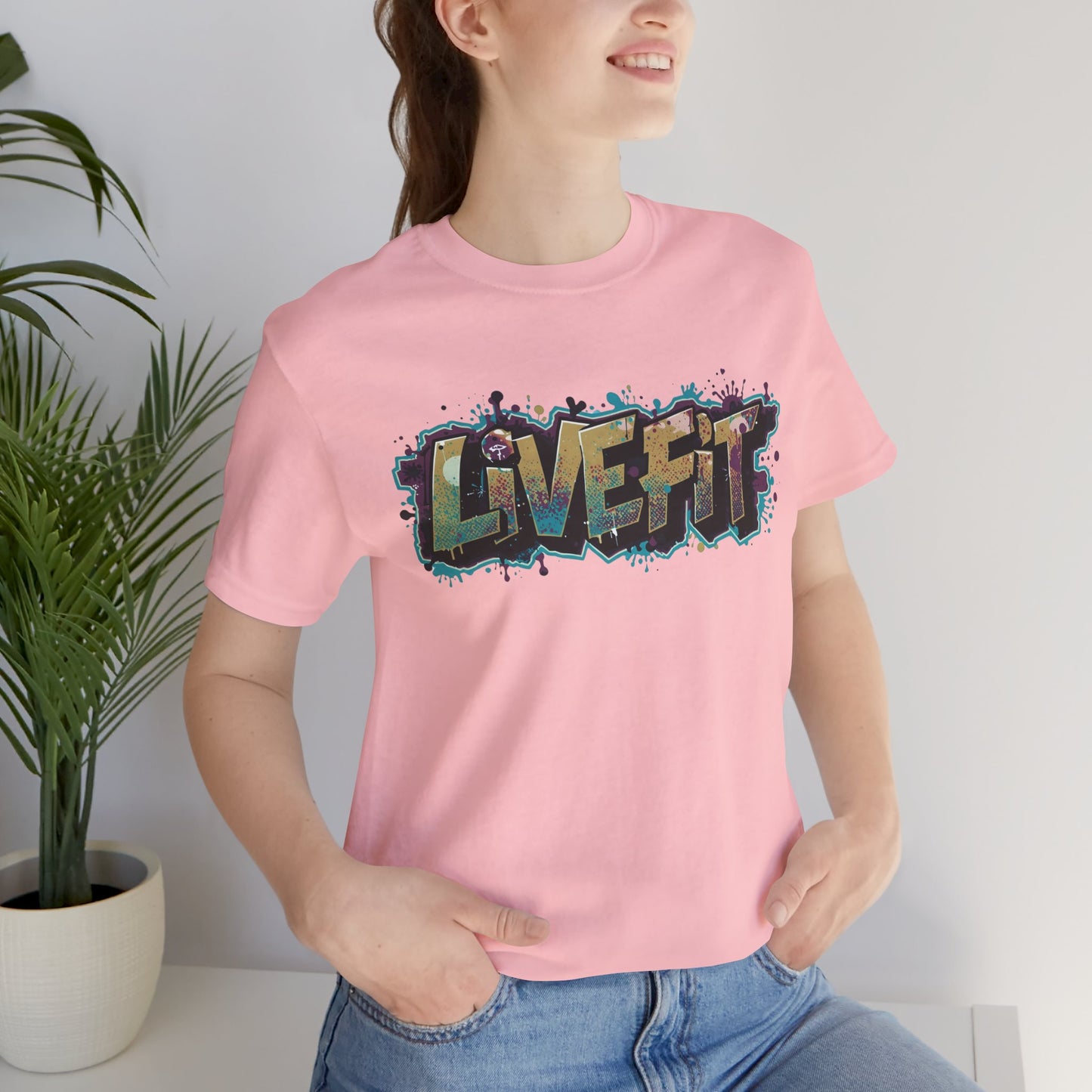 LIVE FIT Graphic Fitness Tee - Motivational Workout Apparel