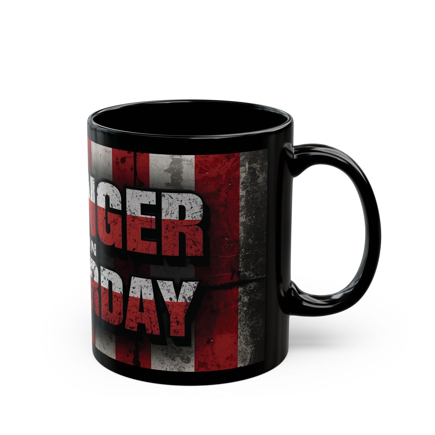 Motivational Black Mug - Stronger Than Yesterday - Coffee Lover Gift, Fitness Enthusiast Mug, Patriotic Décor, Inspirational