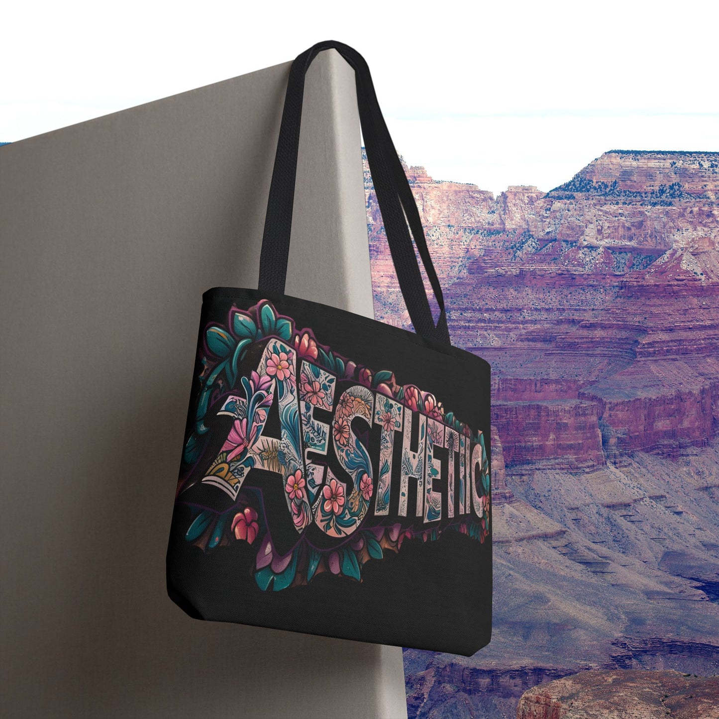 Eye-Catching - Aesthetic - Floral Tote Bag - Chic Reusable - Shopping Bag - Eco-Friendly Grocery Tote - Boho Style Handbag - Gift for Art Lovers - Travel Accessory -