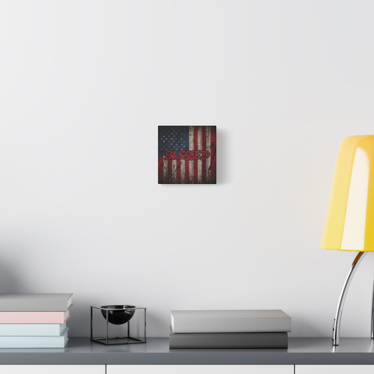 Blessed Patriotic Canvas Wall Art, Americana Decor, Home Wall Decoration, Rustic Flag Artwork, US Flag Decor