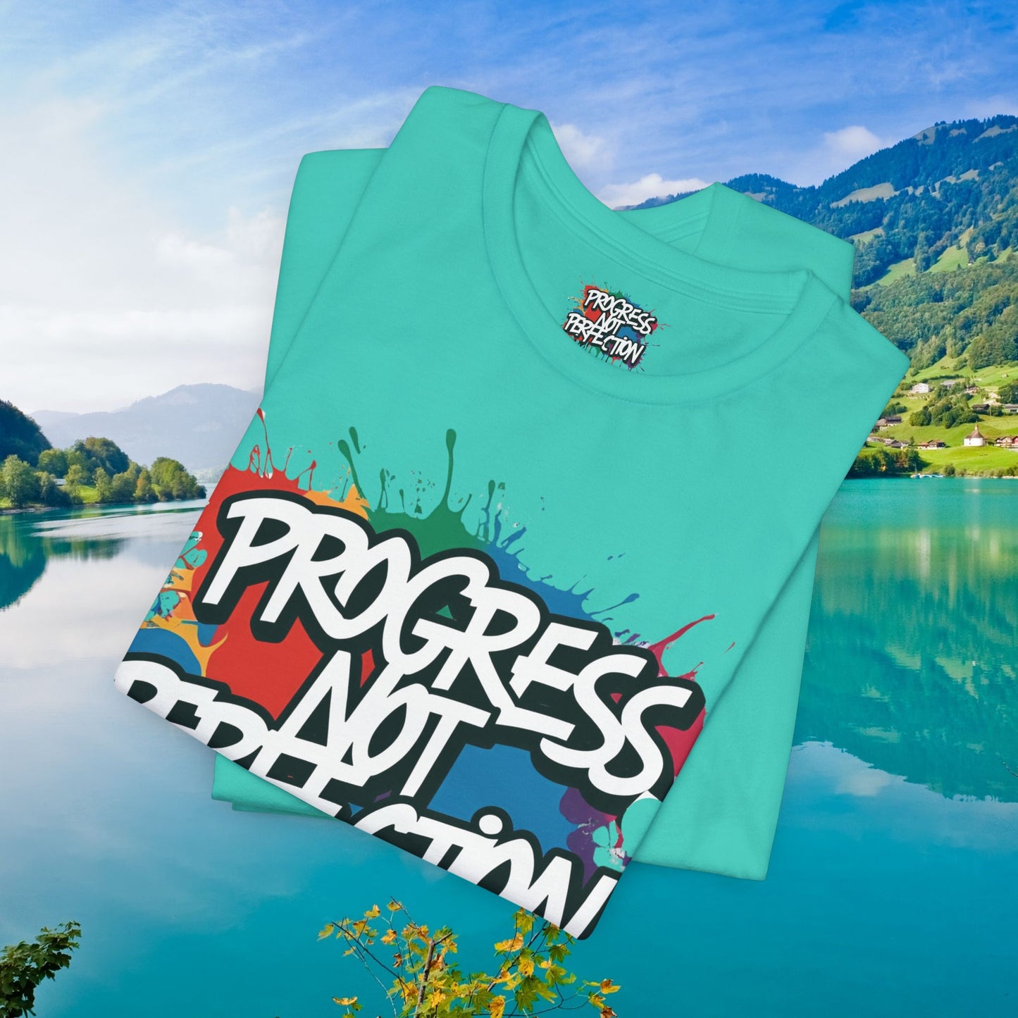 💥 Vibrant 💥 Eye-catching 💥 Motivational 💥 All Over Print 💥 Unisex T-shirt 💥 Progress Not Perfection 💥 Art-Inspired 💥 Apparel 💥 Sizes XS x 4XL 💥