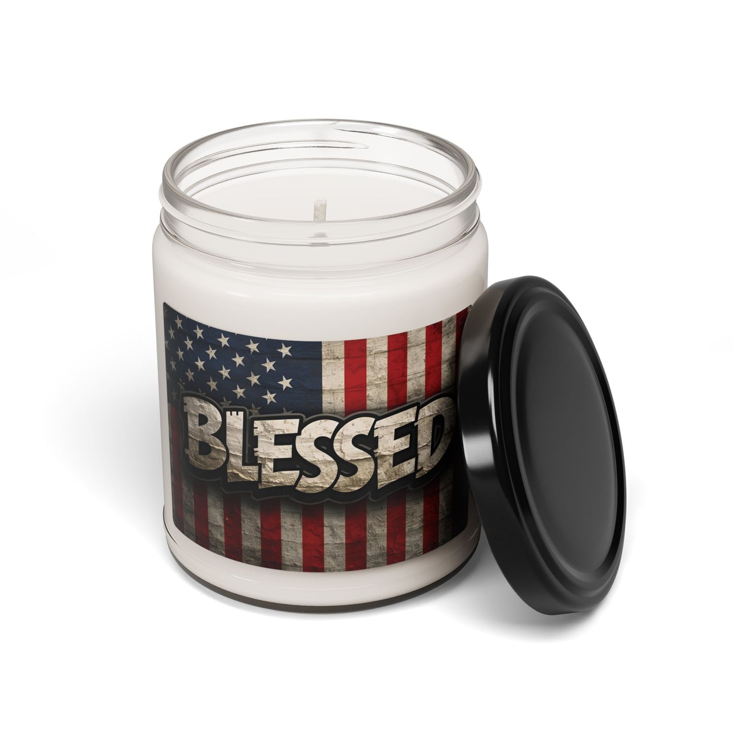 Patriotic Blessed Scented Soy Candle - Perfect for Home Decor, Gifts, Celebrations, and Holidays, Ideal for Relaxation and Ambiance