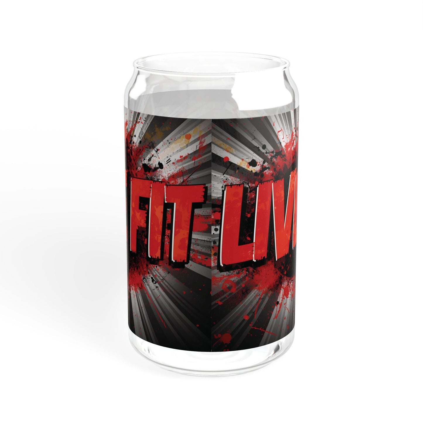 LIVE FIT - Sipper Glass - 16oz - Motivational Drink Ware for Fitness Enthusiasts - Reusable Glass Straw - Perfect for Gym & Everyday Use -