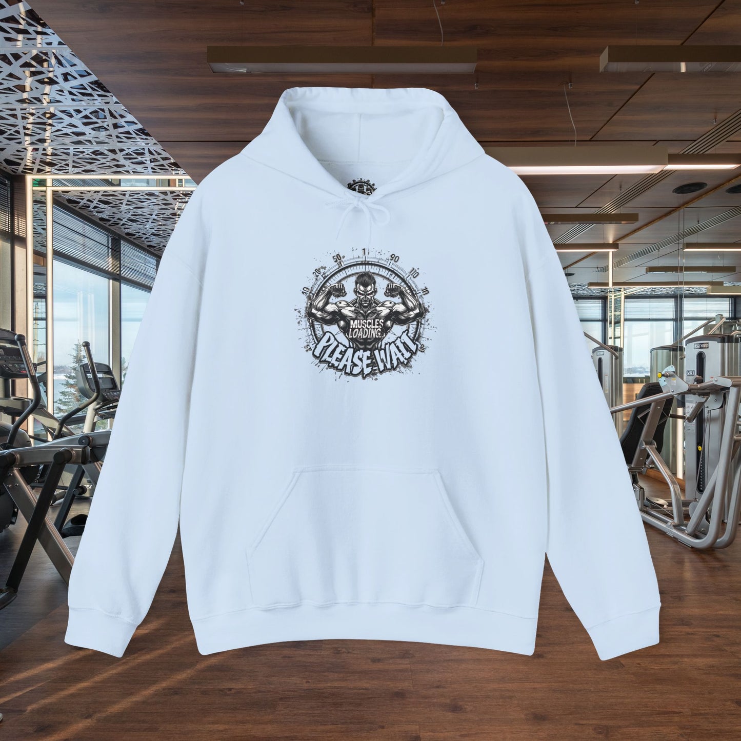 Unisex - Muscles Loading…Please Wait - Heavy Blend™ Hooded Sweatshirt - Motivational Fitness Hoodie - Workout Sweatshirt - Gym Apparel - Inspirational Gift - Holiday Gift