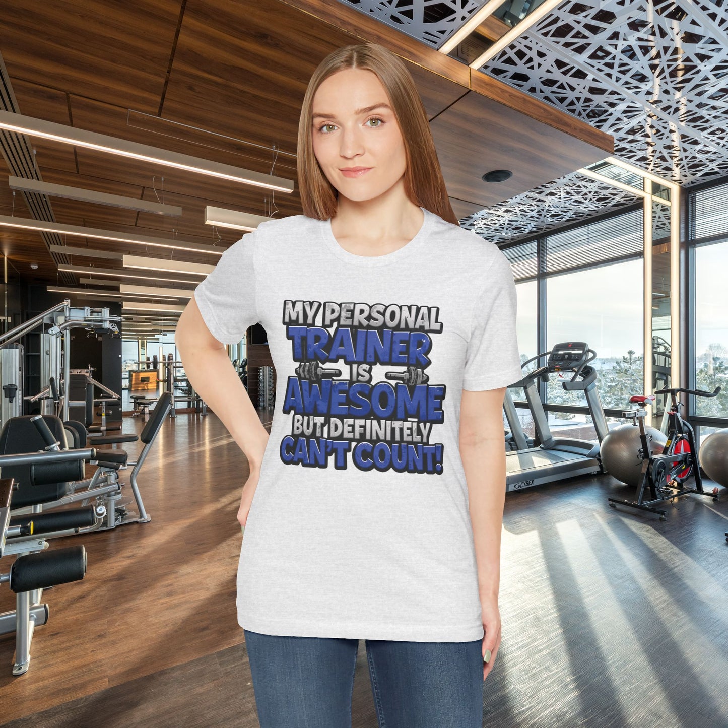 Funny - My Personal Trainer Is Awesome But Definitely Can’t Count! Tee - Great Gift for Fitness Lovers - Gym Humor Shirt - Workout Apparel - Personal Trainer Gift - Fitness Motivation Tee - XS - 4XL