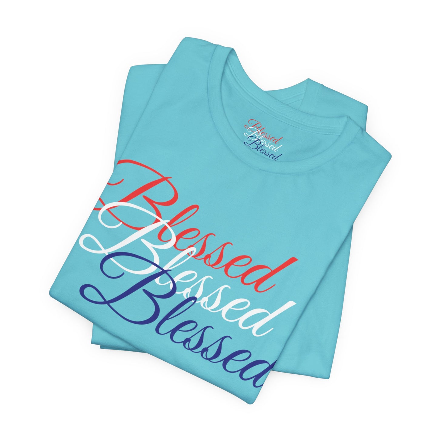 Red White Blue Blessed Design Unisex Tee