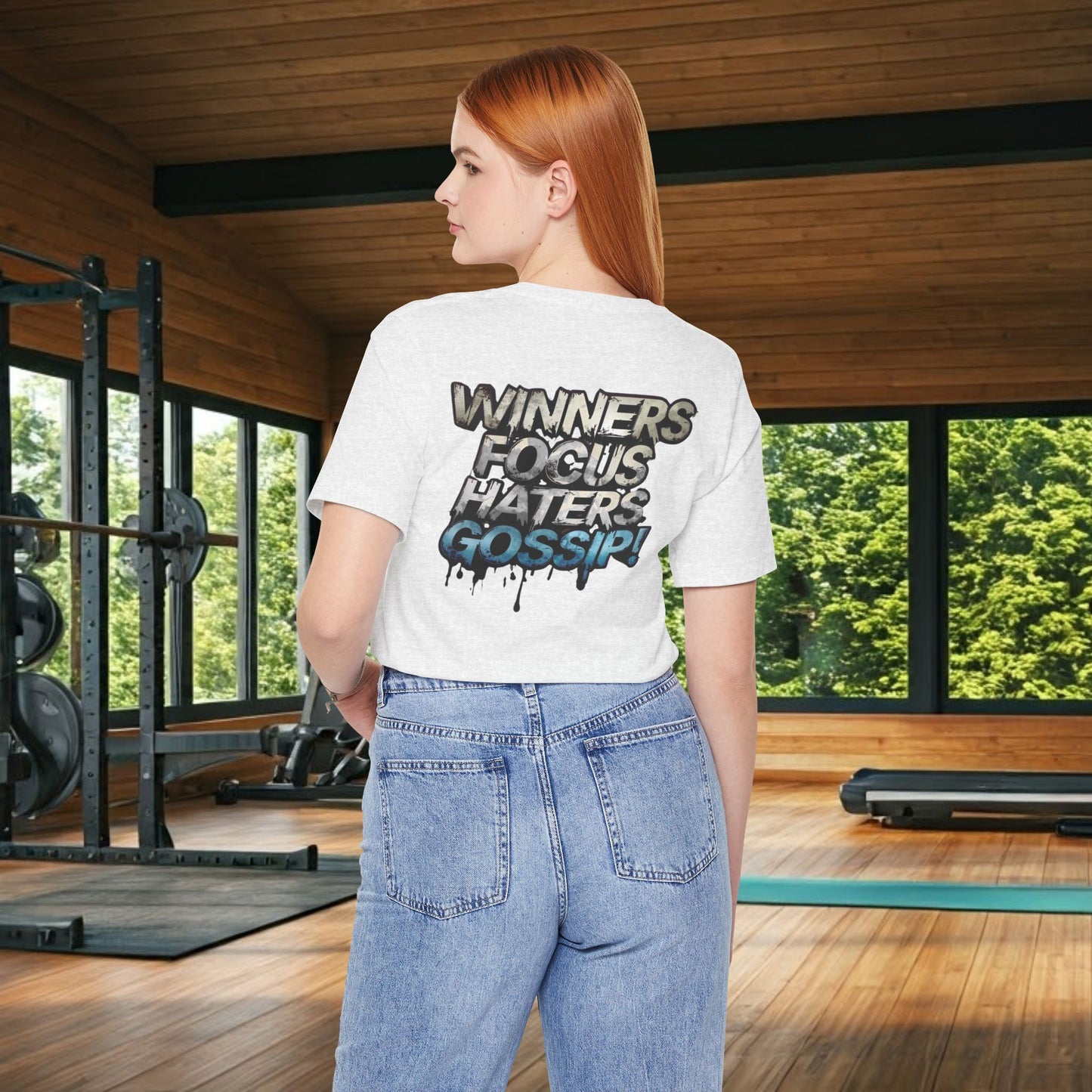 Winners Focus Haters Gossip! Tee - Motivational Graphic Shirt - Unisex Tee for Casual Wear - Gift for Friends - Streetwear Fashion