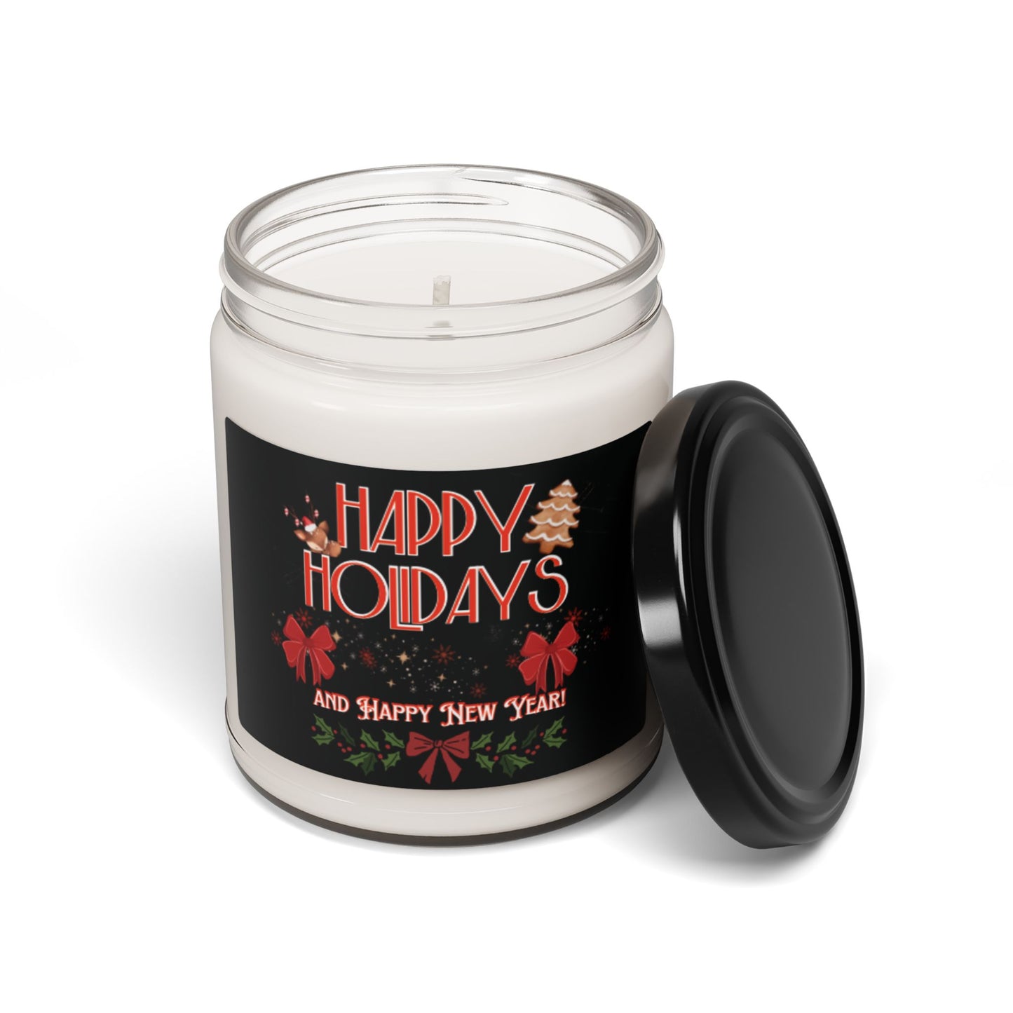💥Happy Holidays Christmas Scented Soy Candles 9oz 💥 9 Different Aromatic Scents 💥1 Unscented 💥Eco-friendly 💥 Burn Time 50-60 Hours 💥Cinnamon - Vanilla - Clean Cotton - Apple Harvest +