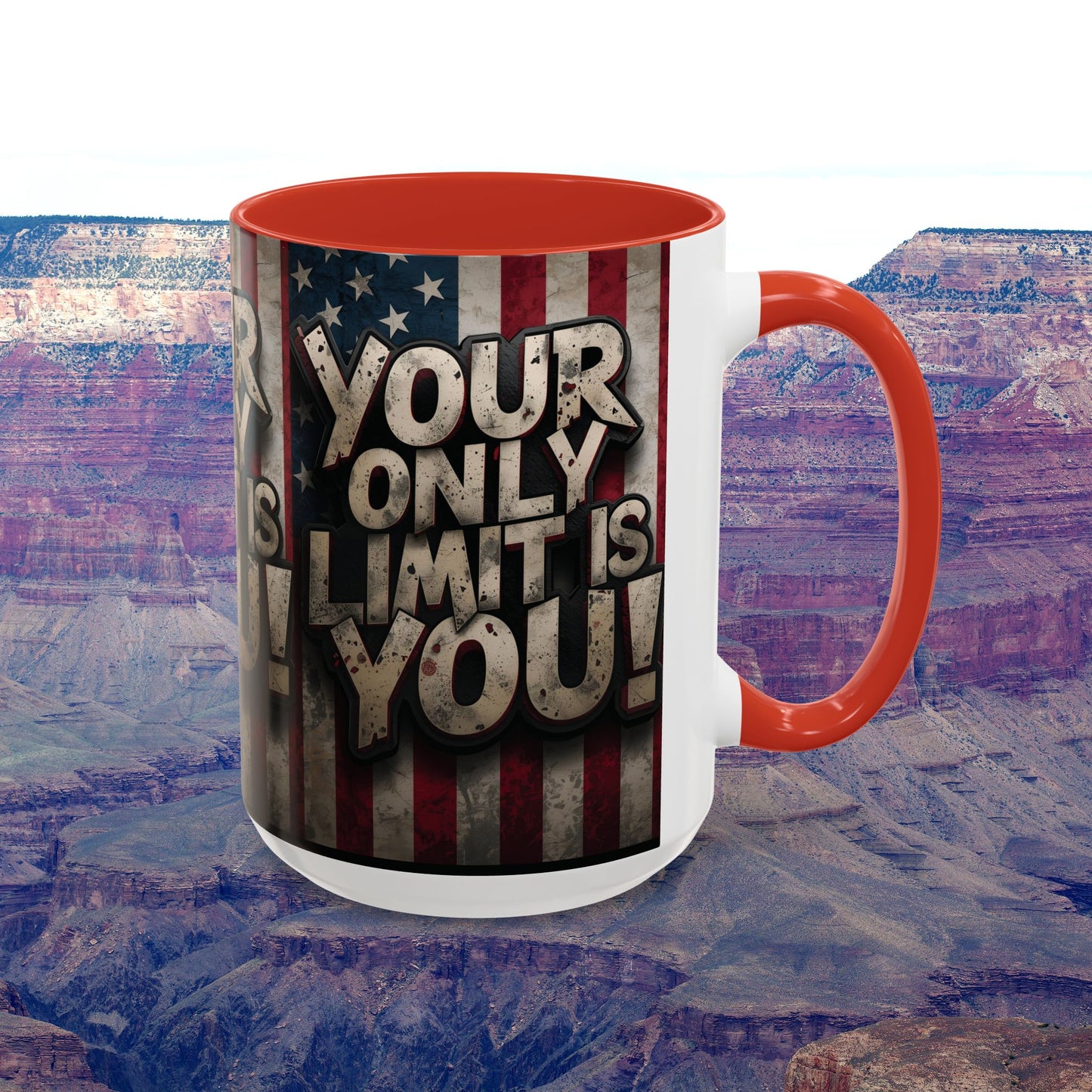 Patriotic Coffee Mug - Motivational Quote - Your Only Limit Is You!, - Perfect Gift for Veterans, Independence Day, Coffee Lovers, Inspirational Decor