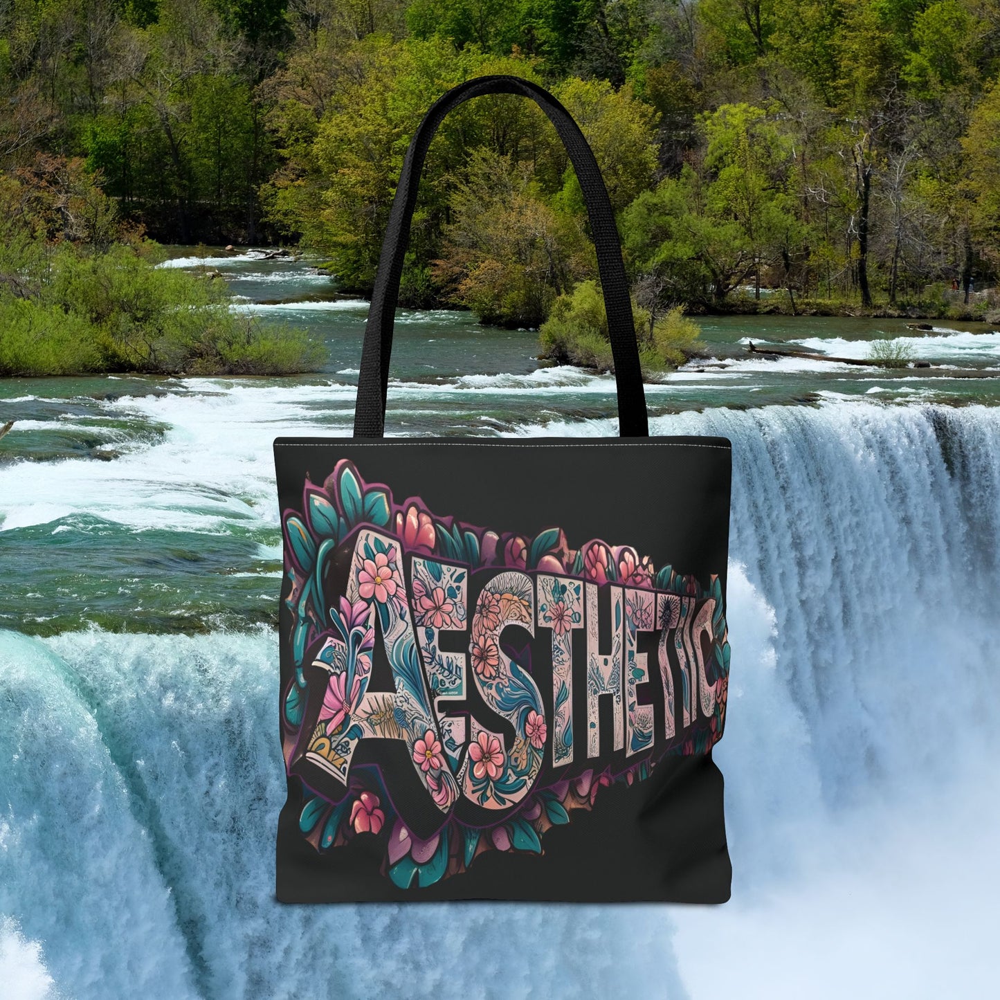 Eye-Catching - Aesthetic - Floral Tote Bag - Chic Reusable - Shopping Bag - Eco-Friendly Grocery Tote - Boho Style Handbag - Gift for Art Lovers - Travel Accessory -