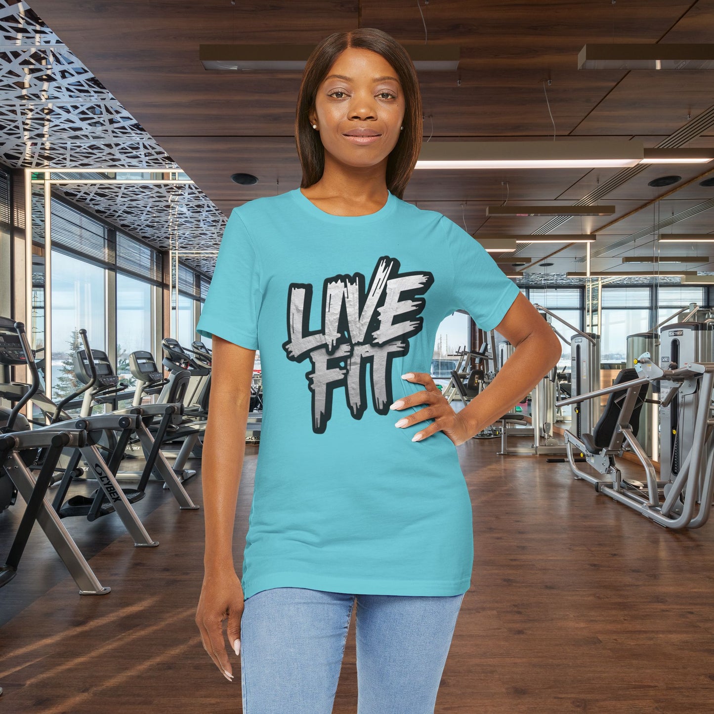 LIVE FIT Unisex Jersey Tee - Fitness Shirt - XS - 4XL - Workout Apparel - Motivational T-Shirt - Casual Wear - Gift for Fitness Enthusiasts