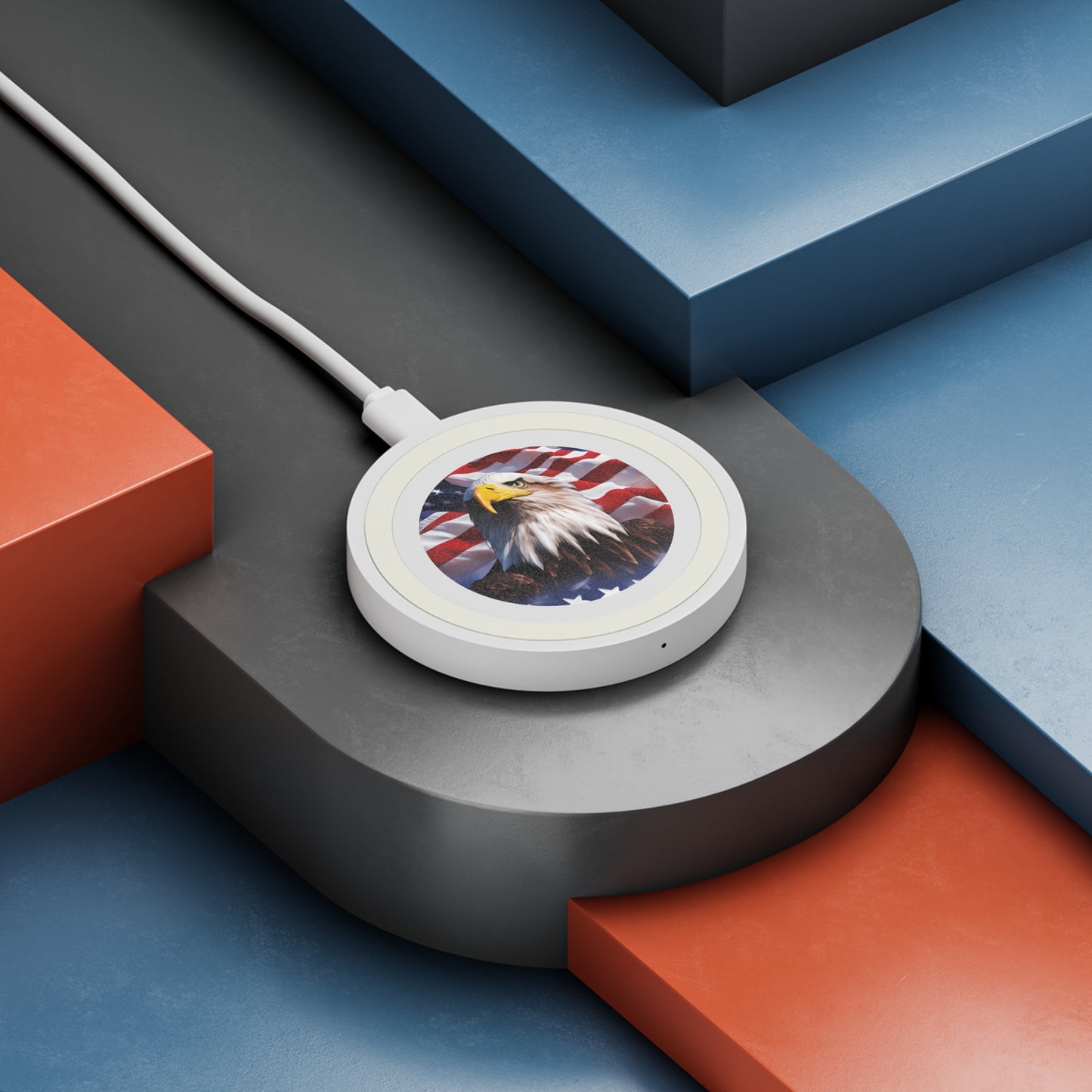 💥 Wireless Charging Pad 💥 Patriotic 💥 Eagle 💥 USA 💥American Flag Design 💥