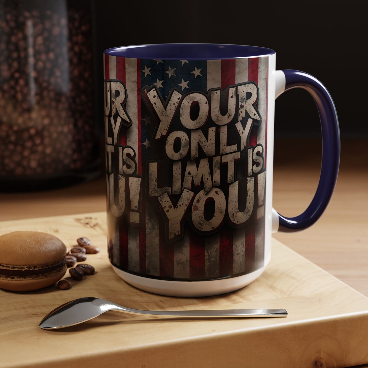 Patriotic Coffee Mug - Motivational Quote - Your Only Limit Is You!, - Perfect Gift for Veterans, Independence Day, Coffee Lovers, Inspirational Decor