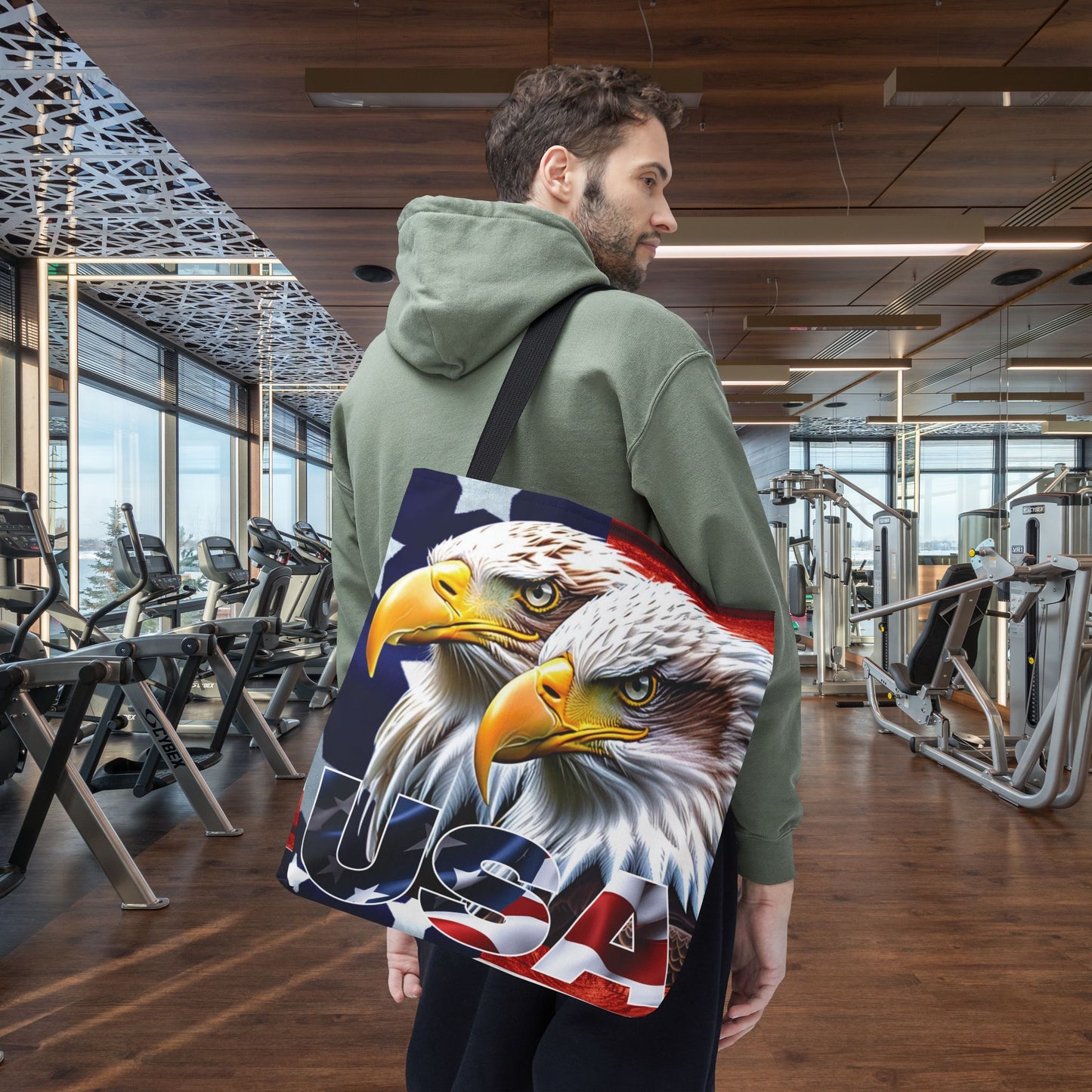 ๐บ๐ธ Patriotic ๐บ๐ธ USA ๐บ๐ธ Bald Eagles ๐บ๐ธ Tote Bag ๐บ๐ธ All Over Print ๐บ๐ธ American Flag Design ๐บ๐ธ Five Different Handle Colors ๐บ๐ธ Red ๐บ๐ธ Navy ๐บ๐ธ Black ๐บ๐ธ Beige ๐บ๐ธ White