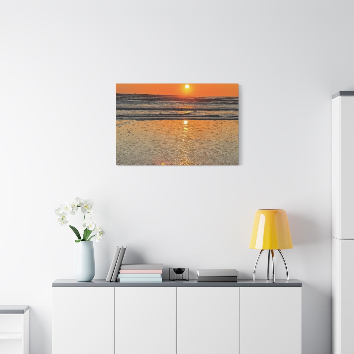 Stunning Sunset Beach Canvas Print, Ocean Decor, Wall Art, Home Decor, Coastal Artwork for Living Room