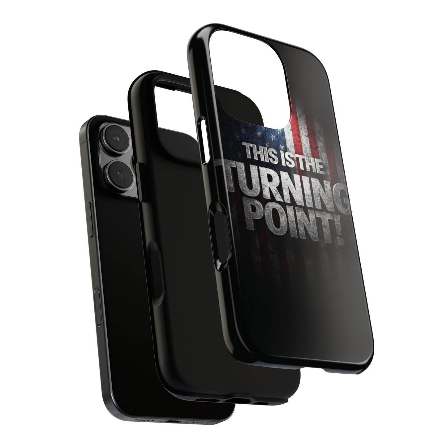 Stunning Patriotic Protective Cell Phone Case - Charlie Kirk - This Is The Turning Point! - Red White Blue - Beautiful American Flag Backdrop Design - Perfect Gift for Everyday Use, Durable Cover, Stylish Protection