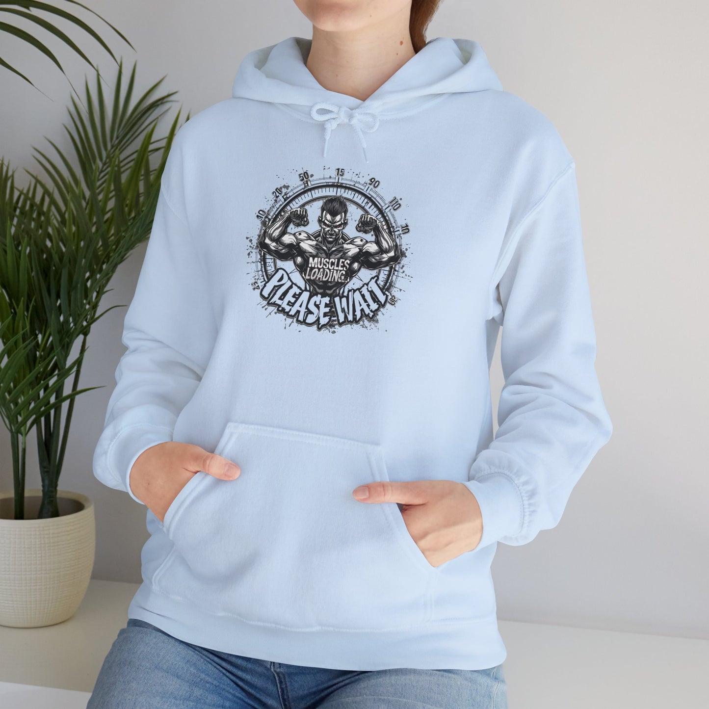 Unisex - Muscles Loading…Please Wait - Heavy Blend™ Hooded Sweatshirt - Motivational Fitness Hoodie - Workout Sweatshirt - Gym Apparel - Inspirational Gift - Holiday Gift