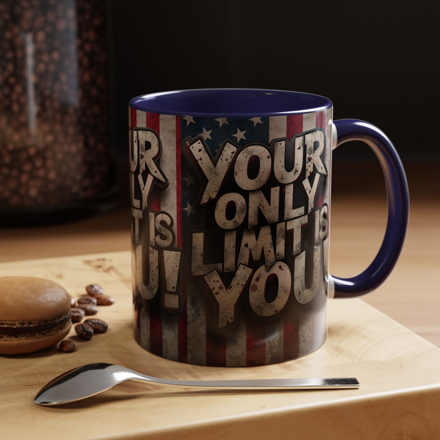 Patriotic Coffee Mug - Motivational Quote - Your Only Limit Is You!, - Perfect Gift for Veterans, Independence Day, Coffee Lovers, Inspirational Decor