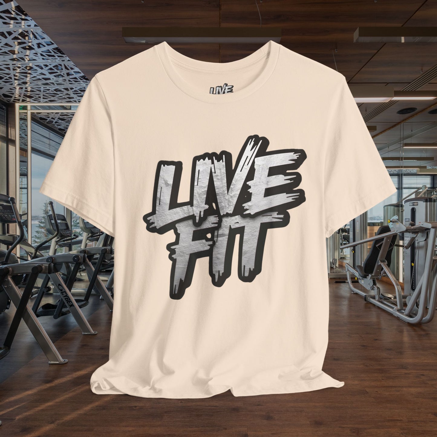 LIVE FIT Unisex Jersey Tee - Fitness Shirt - XS - 4XL - Workout Apparel - Motivational T-Shirt - Casual Wear - Gift for Fitness Enthusiasts