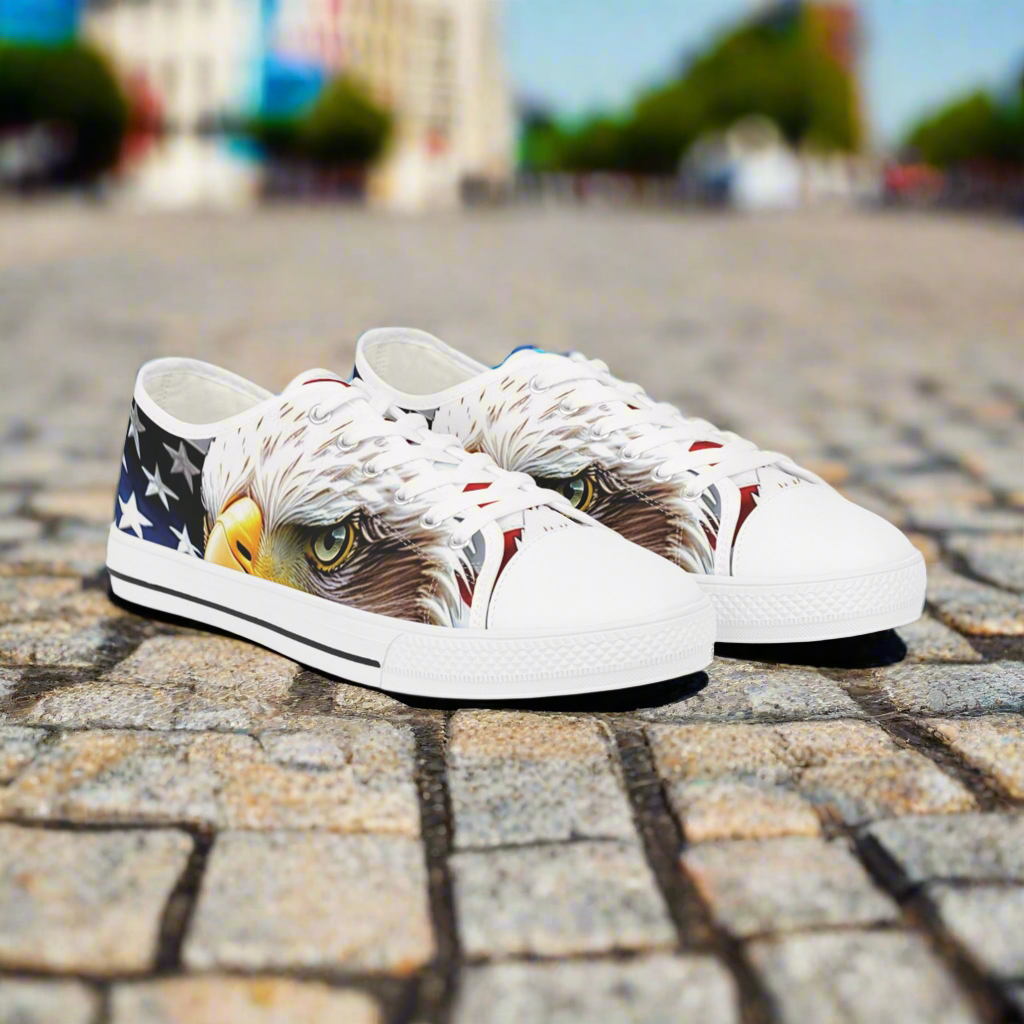 Unisex Sneakers - USA American Flag Patriotic Bald Eagle Design