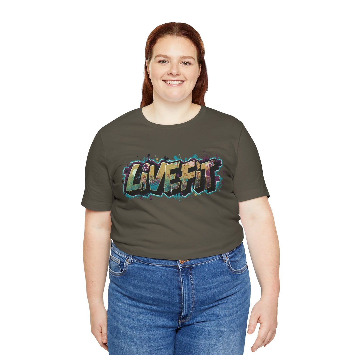 LIVE FIT Graphic Fitness Tee - Motivational Workout Apparel