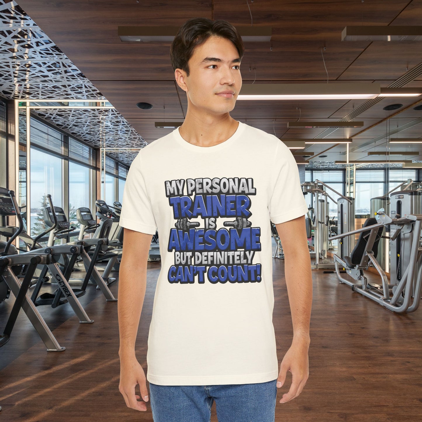 Funny - My Personal Trainer Is Awesome But Definitely Can’t Count! Tee - Great Gift for Fitness Lovers - Gym Humor Shirt - Workout Apparel - Personal Trainer Gift - Fitness Motivation Tee - XS - 4XL