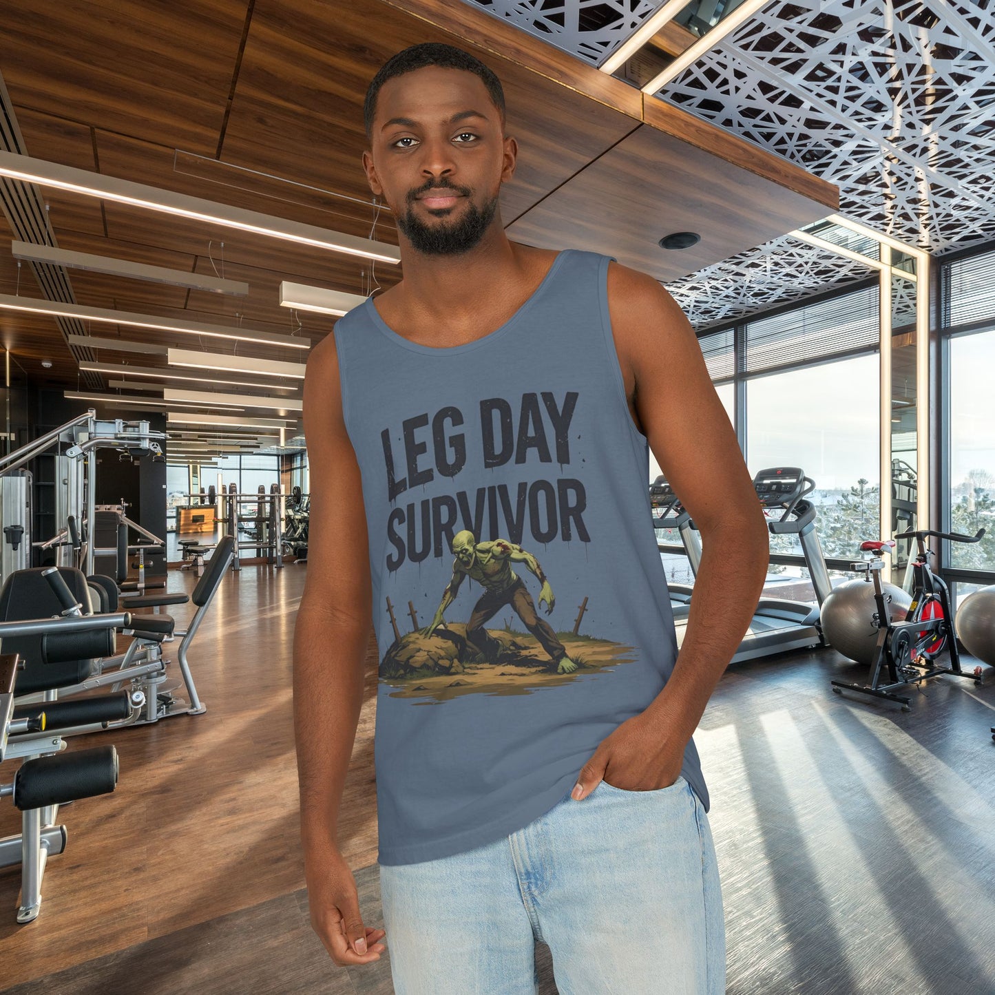 Leg Day Survivor Tank Top - Unisex Fitness Apparel, Gym Gear, Workout Clothing, Workout Gift, Funny Fitness Tee