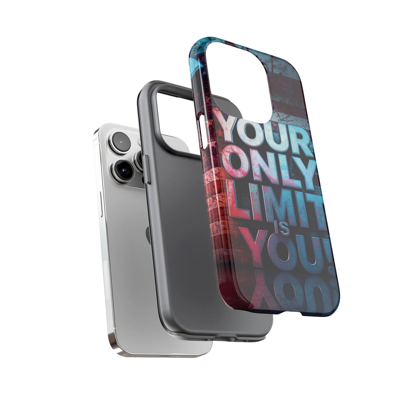 Tough Cases Phone Case -Your Only Limit Is You! Motivational Design, Inspirational Gift, Customizable Cover, USA Flag, Adventure Vibes