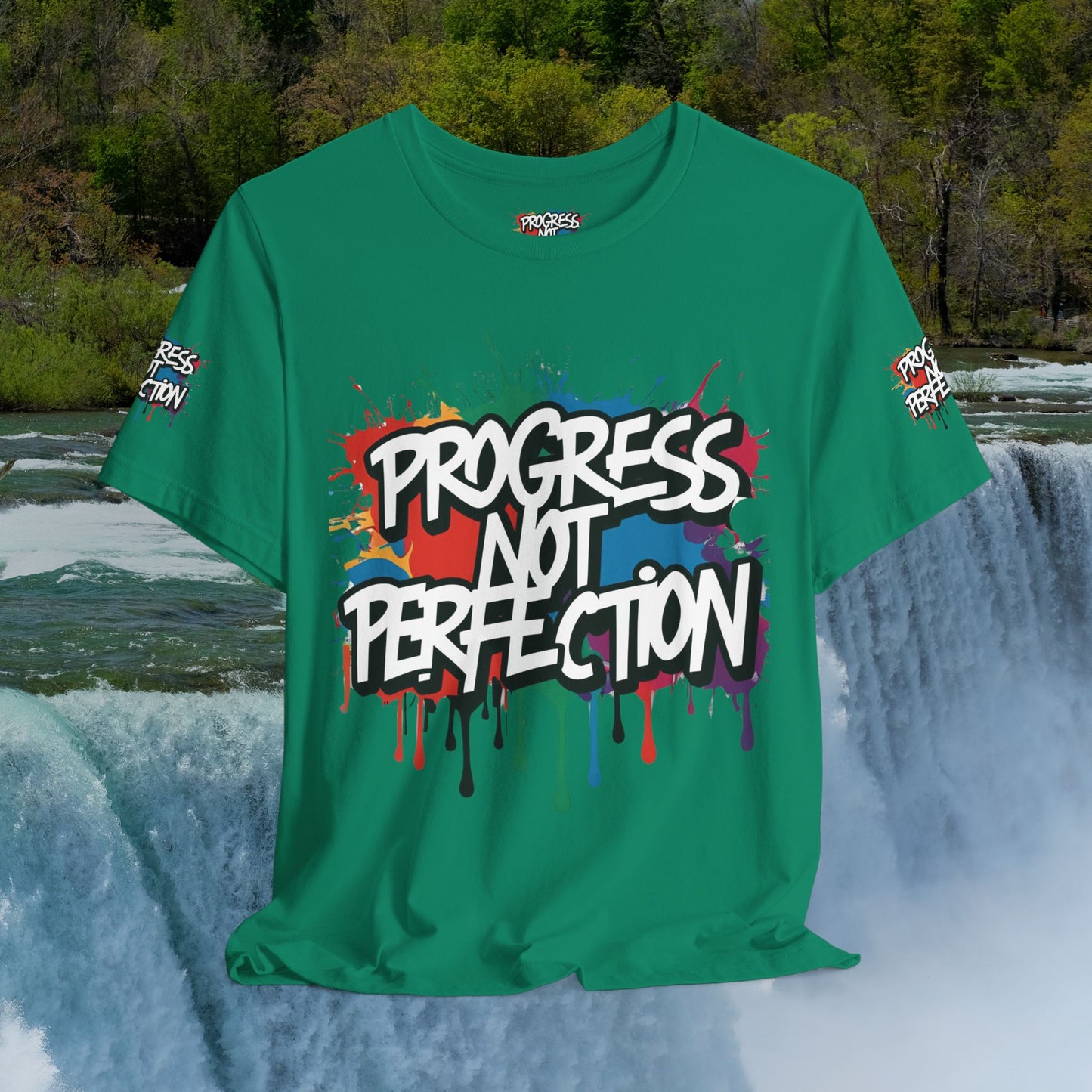 💥 Vibrant 💥 Eye-catching 💥 Motivational 💥 All Over Print 💥 Unisex T-shirt 💥 Progress Not Perfection 💥 Art-Inspired 💥 Apparel 💥 Sizes XS x 4XL 💥