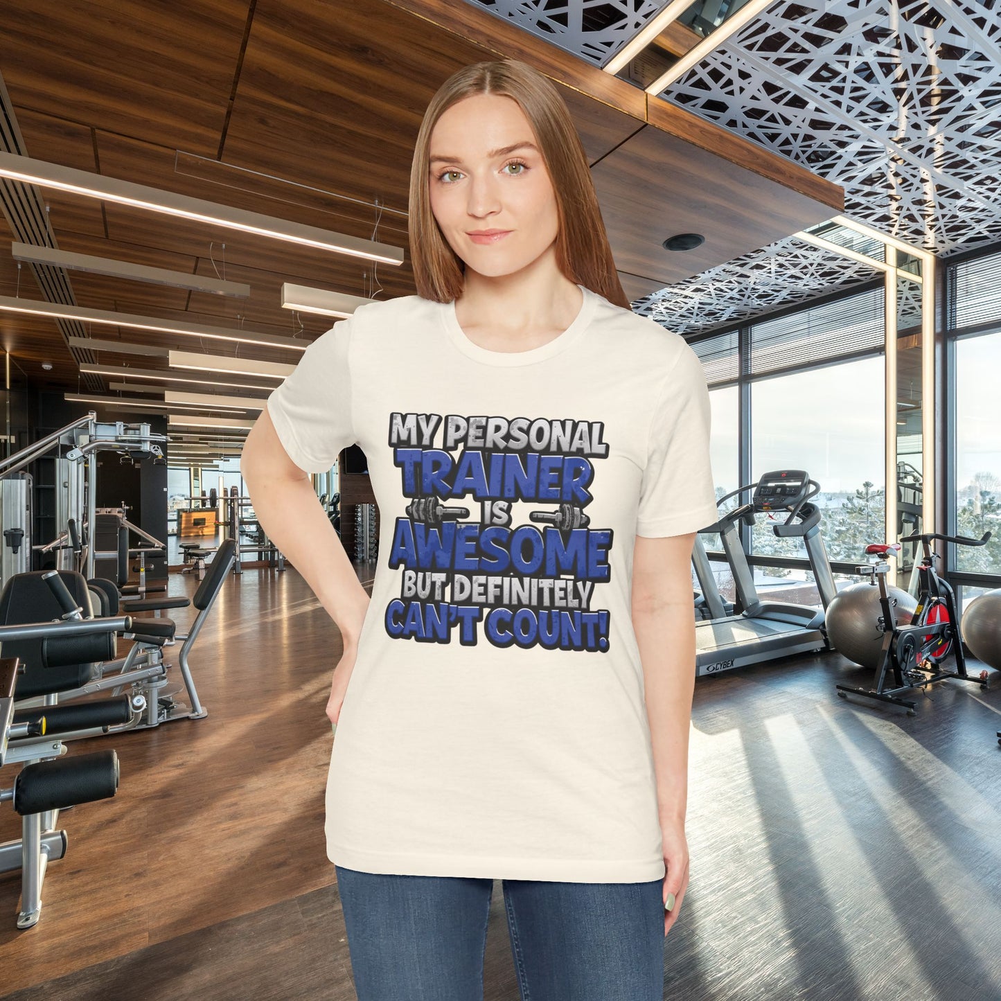 Funny - My Personal Trainer Is Awesome But Definitely Can’t Count! Tee - Great Gift for Fitness Lovers - Gym Humor Shirt - Workout Apparel - Personal Trainer Gift - Fitness Motivation Tee - XS - 4XL