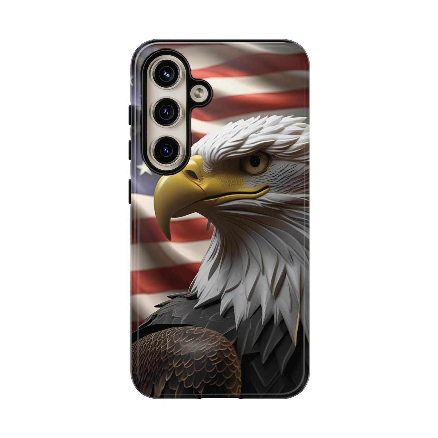 Tough Phone Cases - Patriotic - American Flag Eagle Design - Red White & Blue - Multiple Sizes -