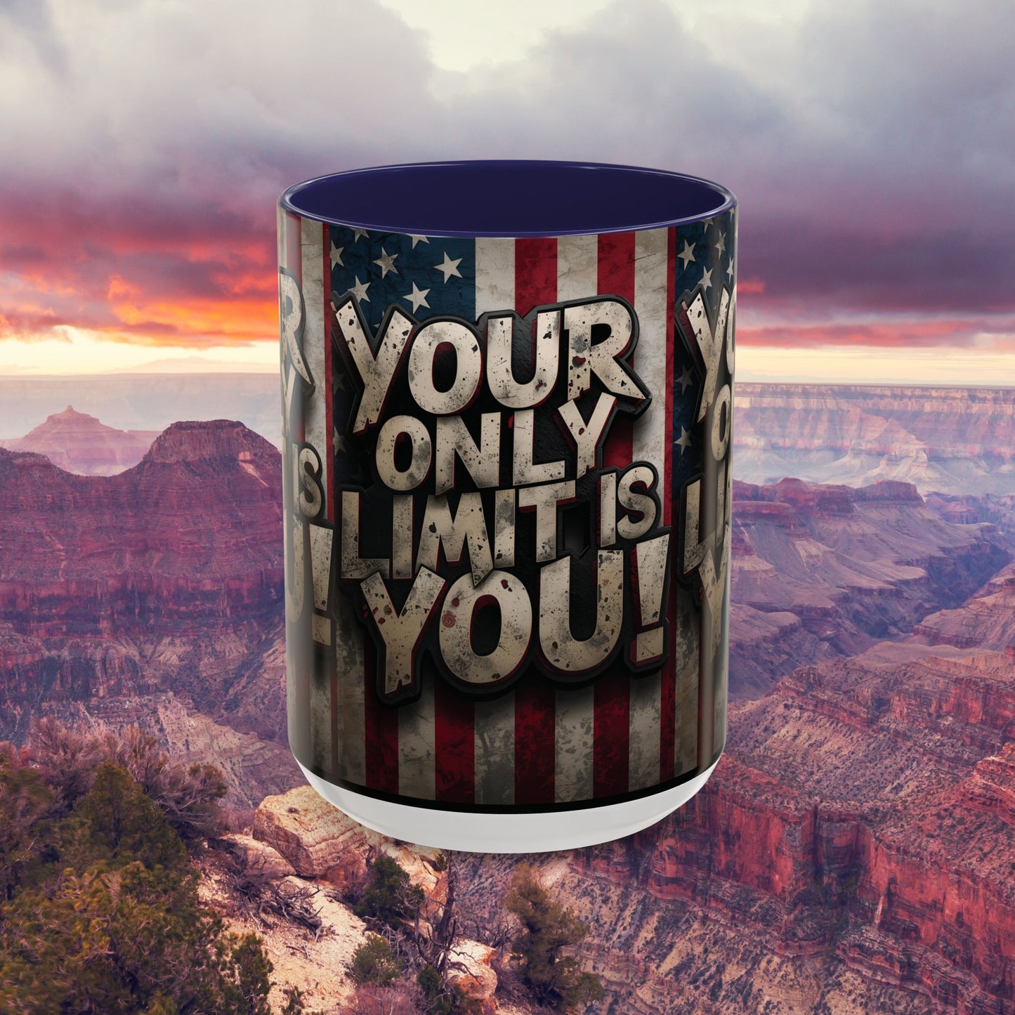 Patriotic Coffee Mug - Motivational Quote - Your Only Limit Is You!, - Perfect Gift for Veterans, Independence Day, Coffee Lovers, Inspirational Decor