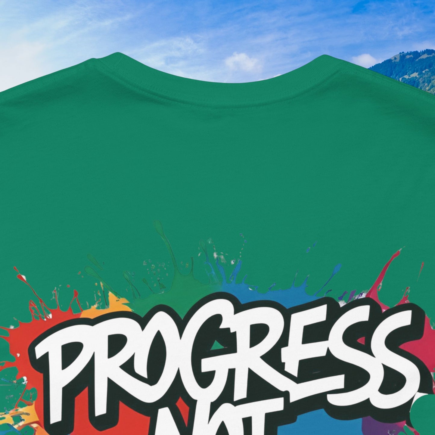 💥 Vibrant 💥 Eye-catching 💥 Motivational 💥 All Over Print 💥 Unisex T-shirt 💥 Progress Not Perfection 💥 Art-Inspired 💥 Apparel 💥 Sizes XS x 4XL 💥