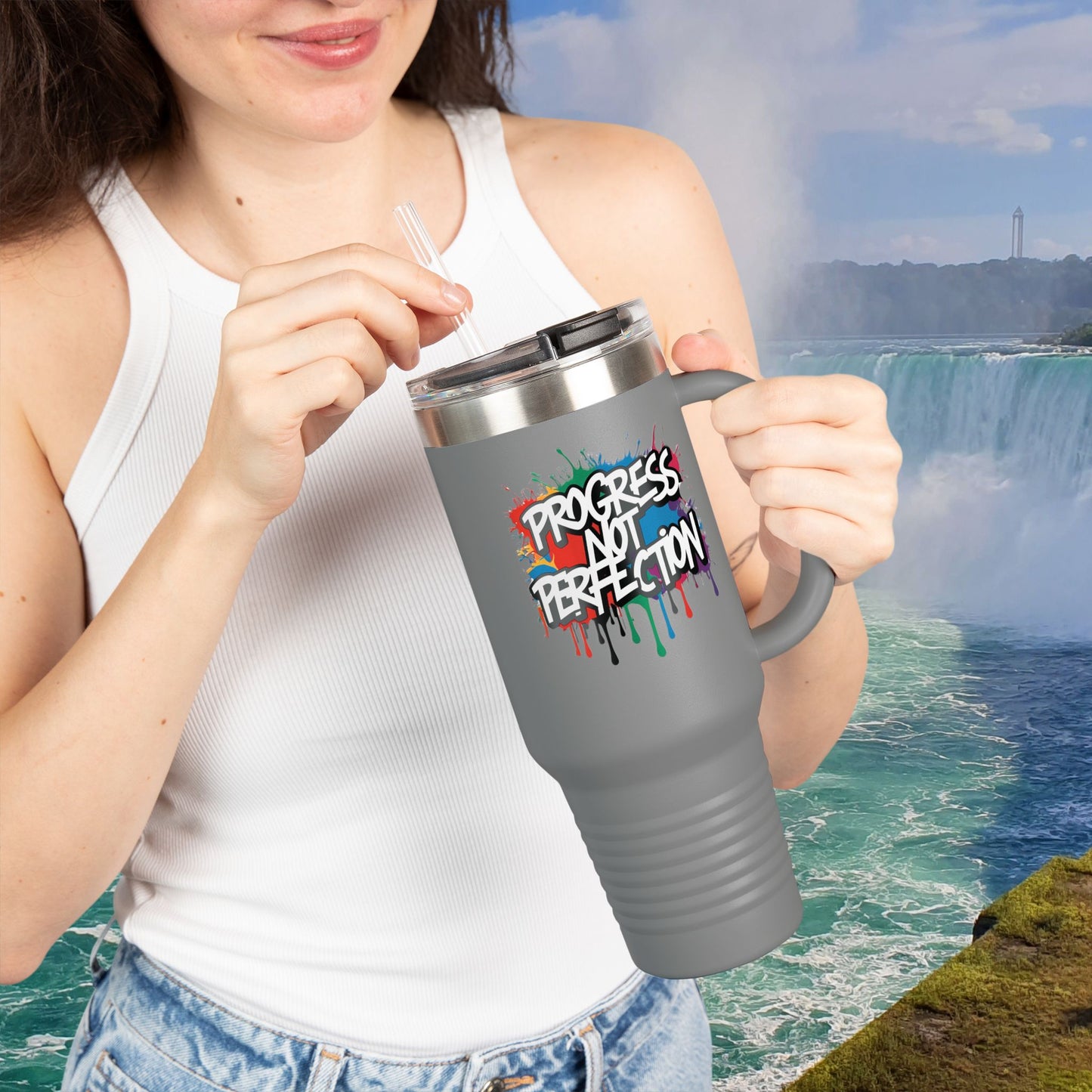 💥Inspirational 💥 Vibrant 💥 Durable 💥 Stainless Steel 💥 Insulated 💥 Travel Mug-Tumbler 💥 40oz 💥 Leak-Proof Lid 💥 8 Different Colors To Choose From 💥 Motivation On The Move 💥
